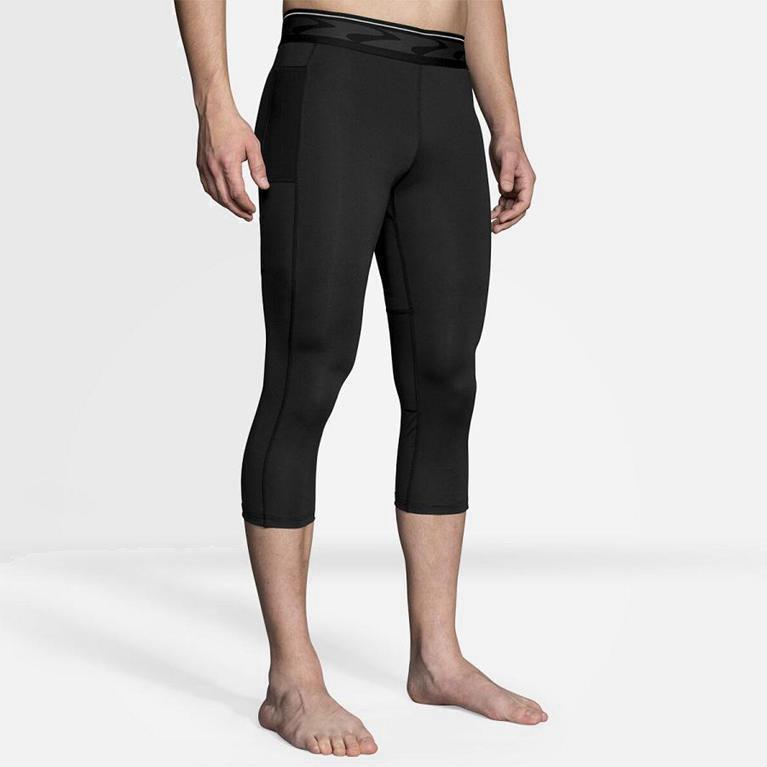 Brooks All-In 3/4 Israel - Men's Running Leggings - Grey (92317-GUKW)